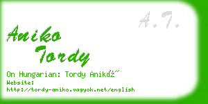 aniko tordy business card